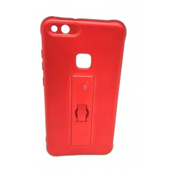 CAPA DE SILICONE MOTOMO COM ANEL DE DEDO PARA HUAWEI P10 LITE RED